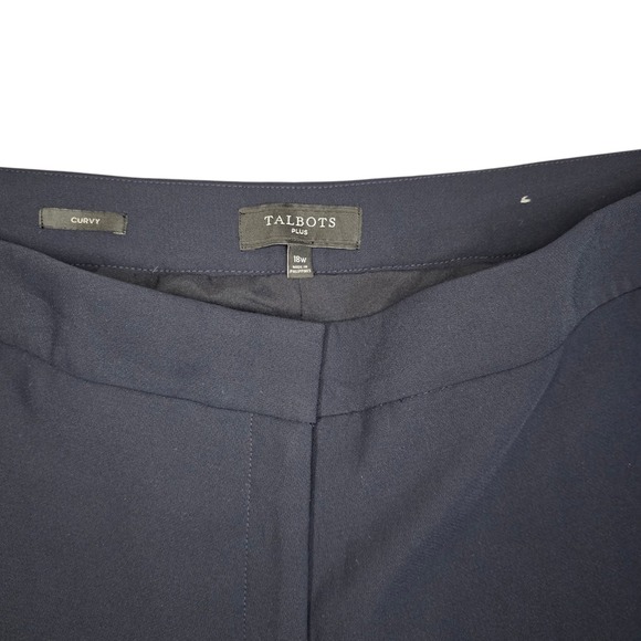 Talbots Womens 18W Navy Dress Pants Plus Size Career Work Trousers Classic - Picture 3 of 4